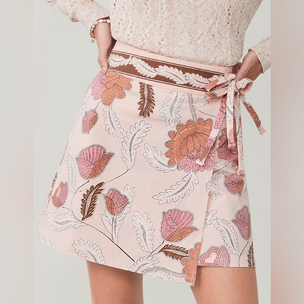 NWT Spartina 449 Matilda Bi-stretch Skirt 1859 Lighthouse Floral Stitch